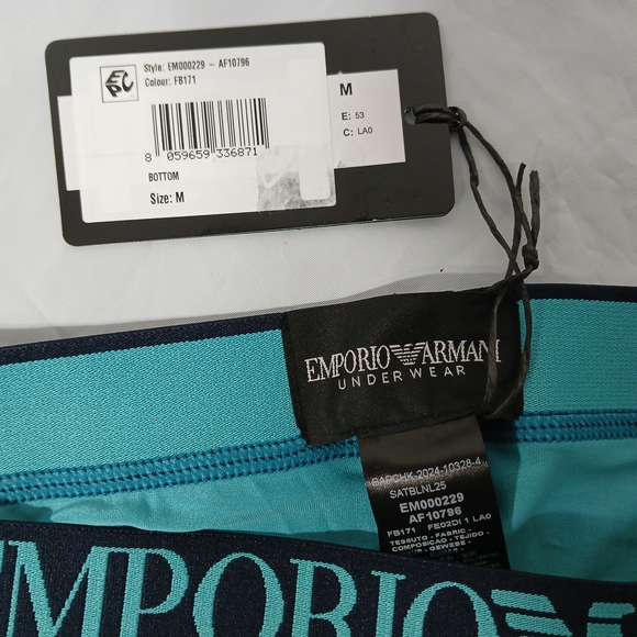 Emporio Armani Men's Teal / Navy Briefs Collection 4 Pair Mediums New With Tags - Picture 4 of 9